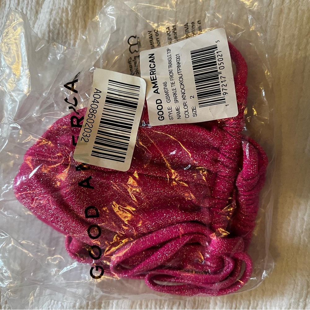 Good American Pink Sparkle Top